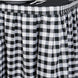Checkered Table Skirt | 14FT | White/Black | Buffalo Plaid Gingham Polyester Table Skirts#whtbkgd