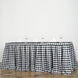Checkered Table Skirt | 17FT | White/Black | Buffalo Plaid Gingham Polyester Table Skirts