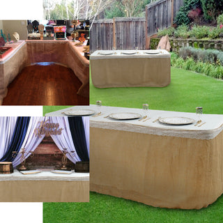 Add a Rustic Touch to Your Wedding or Event with the 17ft Natural Burlap Table Skirt