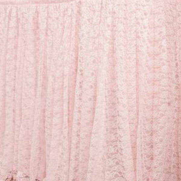 21FT Blush | Rose Gold Premium Pleated Lace Table Skirt #whtbkgd#whtbkgd