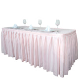 Create a Memorable Tablescape with the 14ft Blush Pleated Polyester Table Skirt