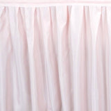 21ft Blush/Rose Gold Pleated Polyester Table Skirt, Banquet Folding Table Skirt#whtbkgd