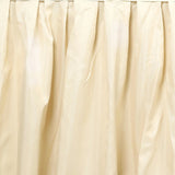 17ft Beige Pleated Polyester Table Skirt, Banquet Folding Table Skirt#whtbkgd