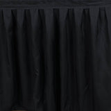 14ft Black Pleated Polyester Table Skirt, Banquet Folding Table Skirt#whtbkgd