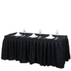 17ft Black Pleated Polyester Table Skirt, Banquet Folding Table Skirt