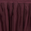 21ft Burgundy Pleated Polyester Table Skirt, Banquet Folding Table Skirt#whtbkgd