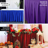 21ft Royal Blue Pleated Polyester Table Skirt, Banquet Folding Table Skirt