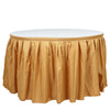 21ft Gold Pleated Polyester Table Skirt, Banquet Folding Table Skirt