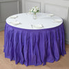 21ft Purple Pleated Polyester Table Skirt, Banquet Folding Table Skirt