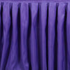 21ft Purple Pleated Polyester Table Skirt, Banquet Folding Table Skirt#whtbkgd