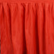17ft Red Pleated Polyester Table Skirt, Banquet Folding Table Skirt#whtbkgd
