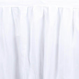 14ft White Pleated Polyester Table Skirt, Banquet Folding Table Skirt#whtbkgd