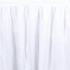 21ft White Pleated Polyester Table Skirt, Banquet Folding Table Skirt#whtbkgd