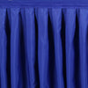 21ft Royal Blue Pleated Polyester Table Skirt, Banquet Folding Table Skirt#whtbkgd