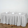 17ft Silver Pleated Polyester Table Skirt, Banquet Folding Table Skirt