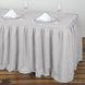 21ft Silver Pleated Polyester Table Skirt, Banquet Folding Table Skirt
