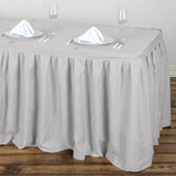 Create a Festive Tablescape with the 21ft Silver Pleated Polyester Table Skirt