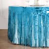 30inch x 9FT Metallic Foil Fringe Table Skirt, Self Adhesive Party Table Skirt - Blue