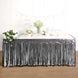 30inch x 9FT Metallic Foil Fringe Table Skirt, Self Adhesive Party Table Skirt - Matte Charcoal Gray