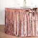 30inch x 9FT Metallic Foil Fringe Table Skirt, Self Adhesive Party Table Skirt - Blush | Rose Gold