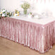 30inch x 9FT Metallic Foil Fringe Table Skirt, Self Adhesive Party Table Skirt - Dusty Rose