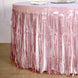 30inch x 9FT Metallic Foil Fringe Table Skirt, Self Adhesive Party Table Skirt - Dusty Rose