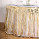 30inch x 9FT Metallic Foil Fringe Table Skirt, Self Adhesive Party Table Skirt - Champagne