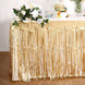 30inch x 9FT Metallic Foil Fringe Table Skirt, Self Adhesive Party Table Skirt - Matte Gold