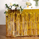 30inch x 9FT Metallic Foil Fringe Table Skirt, Self Adhesive Party Table Skirt - Gold