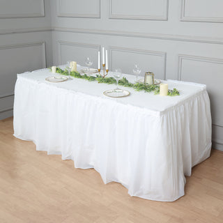 Elegant and Versatile: 14ft White Ruffled Table Skirt for All Occasions