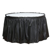 14ft Black Ruffled Plastic Disposable Table Skirt, Waterproof Outdoor/Indoor Table Drape