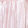 17FT Blush | Rose Gold Satin Table Skirt, Glossy Pleated Table Drape#whtbkgd
