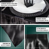 17FT Black Satin Table Skirt, Glossy Pleated Table Drape