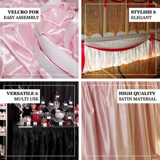 Create a Festive Atmosphere with the 17ft White Pleated Satin Table Skirt