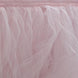 17 FT Blush / Rose Gold 4 Layer Tulle Tutu Pleated Table Skirts#whtbkgd