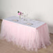 17 FT Blush / Rose Gold 4 Layer Tulle Tutu Pleated Table Skirts