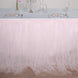 21 FT Blush / Rose Gold 4 Layer Tulle Tutu Pleated Table Skirts