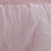 21 FT Blush / Rose Gold 4 Layer Tulle Tutu Pleated Table Skirts#whtbkgd