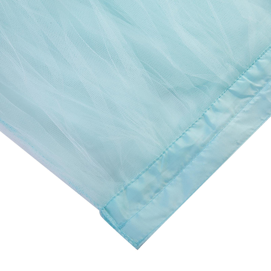 14FT Baby Blue 4 Layer Tulle Tutu Pleated Table Skirts