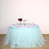 14FT Baby Blue 4 Layer Tulle Tutu Pleated Table Skirts