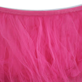 14FT Fuchsia 4 Layer Tulle Tutu Pleated Table Skirts