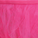14FT Fuchsia 4 Layer Tulle Tutu Pleated Table Skirts#whtbkgd