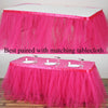 14FT Fuchsia 4 Layer Tulle Tutu Pleated Table Skirts
