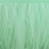 21 FT Mint Green 4 Layer Tulle Tutu Pleated Table Skirts#whtbkgd