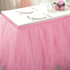 17FT Pink|Rose Quartz 4 Layer Tulle Tutu Pleated Table Skirts