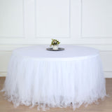 17FT | 4 Layer Tulle Tutu Pleated Table Skirts