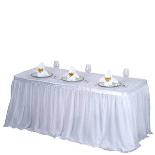 Enhance Your Event Decor with the 21ft White Tulle Tutu Table Skirt
