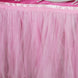 17 FT Pink Two Layered Pleated Tulle Tutu Table Skirt With Satin Edge#whtbkgd