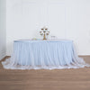 14FT Extra Long 48 inch Two Layered Tulle & Satin Table Skirt