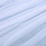 21FT Extra Long 48 inch Two Layered Tulle & Satin Table Skirt - Dusty Blue | White#whtbkgd